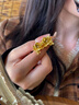 海上羅孚黃金牡丹花耳釘女士新款時尚足金999花朵耳飾送女朋友送老婆禮物 禮盒定金勿拍 曬單實拍圖