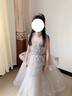 思妙星女童晚禮服輕奢小眾高端生日花童女孩公主裙兒童主持人鋼琴演出服 灰色長(zhǎng)款 110 曬單實(shí)拍圖
