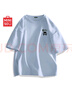 名創(chuàng)優(yōu)品（MINISO）短袖男純棉休閑寬松夏季圓領(lǐng)百搭青少年潮流半袖t恤 冰川藍(lán) 3XL 曬單實(shí)拍圖