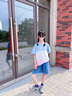 艾卡諾 I.KARNOW女童牛仔短褲夏季2025新款兒童闊腿中褲薄款大童夏裝洋氣褲子外穿 1450藍色 120 曬單實拍圖