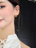 六桂福珠寶 LIU GUI FU JEWELRY黃金耳環(huán)女款足金9999耳圈24k純金耳釘耳墜送媽媽老人款實(shí)用禮物 金重約2.46g 足金滿天星耳環(huán) 曬單實(shí)拍圖