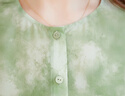 迪洛薇春夏新款真絲襯衫女桑蠶絲印花寬松清爽簡(jiǎn)約領(lǐng)子上衣女 綠色 2XL 曬單實(shí)拍圖