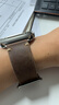 美定適用蘋果ultra2真皮applewatch10X手表表帶iwatchs9/8/7654SE復古粗獷男小眾高檔粒面牛皮手工制作 復古質感 - 棕色鈦扣 49/45/46/44MM 曬單實拍圖