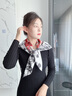 瑪麗亞·古琦（MARJA KURKI）雙面色真絲絲巾女士禮盒裝 大方巾絲巾送長輩桑蠶絲圍巾絲綢禮物 紅紫色 曬單實(shí)拍圖