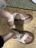 紅青蜒真皮涼拖鞋女夏外穿2025新厚底國風(fēng)休閑沙灘涼鞋孕婦一字拖 奶咖色 37 曬單實(shí)拍圖