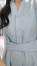 歌莉婭醋酸連衣裙女2025新款夏季通勤穿搭冷淡系小裙子1E9L4K740 15U灰藍 XS 曬單實(shí)拍圖