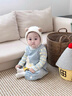 班喜迪嬰兒衣服套裝春裝洋氣嬰幼兒連體衣超萌寶寶外出服春秋背帶褲爬服 藍色 73cm 曬單實(shí)拍圖