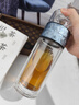點盛夏季純鈦茶水分離杯雙層高顏值便攜玻璃杯辦公室大容量泡茶杯水杯 禮盒包裝-鈦晶銀400ml送杯套杯刷 曬單實拍圖