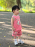齊齊熊（ciciibear）[小冰甲涼感抗菌]齊齊熊男童背心套裝夏季寶寶純棉籃球服2025新款 冰莓粉 90 曬單實拍圖