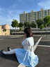 馨瑞緣（XINRUIYUAN）JK制服女日系學(xué)院風(fēng)可愛甜美水手服長(zhǎng)袖短袖百褶刺繡套裝 藍(lán)色金魚結(jié)+兔子配飾 XL 曬單實(shí)拍圖