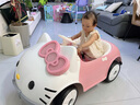 技速哈嘍Kitty兒童電動(dòng)車四輪玩具車可坐人帶遙控kt汽車女孩生日禮物 新款KT貓烤漆粉：全功能超威電瓶 曬單實(shí)拍圖