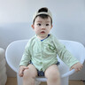 優(yōu)奇寶寶夏天冰絲防曬衣小月齡嬰幼兒開衫外套夏季空調(diào)服兒童薄款夏裝 綠色【冰絲涼感】 90 曬單實(shí)拍圖