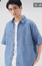 :CHOCOOLATE it短袖襯衫男2025夏季新款日系工裝寬松休閑百搭襯衣外套 淺藍色 【官方正品】 L 【建議120斤-140斤】 曬單實拍圖