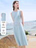 百圖betu女裝2025夏新款連衣裙海風絮語夏日多巴胺海鹽藍裙子2505T65 藍色 S 曬單實拍圖