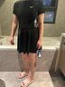 美津濃（MIZUNO）泳衣女連體裙擺短袖防曬抗氯遮肉顯瘦保守大碼溫泉泳裝AB367黑XL 曬單實(shí)拍圖