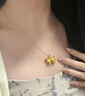 老廟黃金吊墜在逃公主蝴蝶結(jié)足金吊墜女生日送女友老婆母親節(jié)禮物定價(jià) 蝴蝶結(jié)吊墜0.6g+925鏈+禮盒 曬單實(shí)拍圖