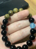 綠檀木黑曜石手串海藍寶五行喜用水木水晶手鏈男女飾品禮物 綠檀木黑曜石手串12mm 曬單實(shí)拍圖