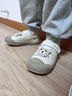 泰蘭尼斯童鞋秋季新款包頭防踢女寶寶幼兒園室內(nèi)鞋防滑軟底小熊兒童帆布鞋 白/杏 27 內(nèi)長17.5cm 適合腳長16.5 曬單實拍圖