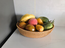 藝斑斕 越南手工編織籃藤編收納筐家用水果籃竹籃筐針線(xiàn)饅頭筐野餐籃 淺口水果盤(pán)中號22*4 曬單實(shí)拍圖