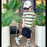 Dickies童裝男童夏裝套裝男孩條紋短袖T恤兒童夏季美式兩件套帥氣 曬單實拍圖