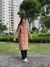 波司登（BOSIDENG）【反季】羽絨服鵝絨女長款連帽新國標(biāo)90絨商場同款寬松休閑外套 燕麥摩卡7343 S 160/84A 體重約100-110斤 曬單實拍圖