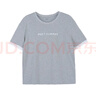 茵曼（INMAN）純棉蕾絲拼接短袖T恤女2025夏季時(shí)尚字母繡花百搭休閑上衣 花灰色 XL 曬單實(shí)拍圖