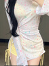 莫代爾泳衣女純欲性感比基尼三件套防曬星星罩衫聚攏顯瘦25新品溫泉泳裝 曬單實(shí)拍圖