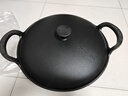 小幸福鑄鐵32cm-34cm-36cm鐵蓋鑄鐵元寶鍋氮化鐵鍋不粘鍋家用無涂層煮粥鍋 36cm元寶鍋+鐵蓋（8-13人） 36cm 曬單實(shí)拍圖