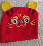 貝瑞加（Babyprints）新生兒帽子?jì)雰好蹦信畬殞殱M月胎帽護(hù)囟門防風(fēng)紅色喜慶帽子 曬單實(shí)拍圖