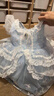 OIMG女童艾莎公主裙春夏兒童洛麗塔重工連衣裙冰雪奇緣生日禮服蓬蓬裙 甜美愛莎公主裙 送蝴蝶結(jié)和拖尾 120 CM 曬單實(shí)拍圖