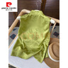 皮爾卡丹（pierre cardin）新中式休閑百搭提花國風(fēng)馬甲女2025春夏新款法式復(fù)古無袖上衣馬甲 綠 M 曬單實(shí)拍圖