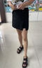 【純棉】休閑短褲女2025新款夏季女裝百搭時(shí)尚顯瘦a字褲松緊腰裙 黑色【無(wú)腰帶】 XL 【建議115-130斤】 曬單實(shí)拍圖