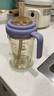 NOURI吸管杯奶瓶一歲以上直飲杯寶寶喝奶防嗆靜謐紫300ml直吸管 曬單實(shí)拍圖