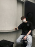 OEMG 刺繡重磅短袖t恤男夏季美式復(fù)古男款衣服潮牌半袖情侶百搭體恤衫 黑色 3XL [建議150-165斤] 曬單實(shí)拍圖