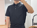 SKARO【含桑蠶絲 可機洗】商務POLO衫男士翻領休閑短袖T恤夏 黑色SKP661 XL （=襯衫42碼） 曬單實拍圖