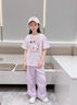 Svecymikov國際品牌女童夏裝套裝2025新款洋氣兒童裝短袖運動時髦女孩夏季休 粉色 【短袖+褲子】 130 cm 曬單實拍圖