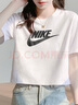 耐克（NIKE）短袖女裝2025夏季新款跑步健身運動(dòng)服圓領(lǐng)透氣休閑短款T恤半袖 純棉BV6176-100白色 XL 推薦120-140斤 曬單實(shí)拍圖