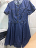 KBNE藍色防褪色棉質(zhì)牛仔連衣裙女夏季新款A字今年流行的漂亮裙子 深藍色 L 曬單實(shí)拍圖
