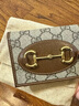 GUCCI古馳Gucci Horsebit 1955系列小號錢(qián)包米色/烏木色均碼 曬單實(shí)拍圖
