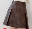 百圖betu女裝2025秋季新款半身裙時(shí)髦環(huán)保PU皮百搭褶裙裙子女2509T74 摩卡色 L 曬單實(shí)拍圖