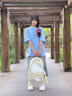 潮年華chaonianhua書包ins小眾初中女生高中生2025新款簡約高顏值女學(xué)生雙肩包肩包 黃色 單個雙肩包【1個掛件】 曬單實拍圖