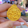 如潼（RUTONG）金包銀龍頭羅盤吊墜實心羅盤吊墜款2025年送男友生日禮物古法黃金 龍頭羅盤吊墜 約18g  35*35 曬單實拍圖