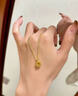 中國黃金（CHINA GOLD）蓮花黃金吊墜女款足金好事蓮蓮項(xiàng)鏈掛墜父親節(jié)生日禮物送女友媽媽 今/次日達(dá)*福運(yùn)蓮蓮吊墜+S925銀鏈約0.3g 曬單實(shí)拍圖