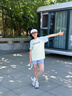 優(yōu)優(yōu)1點(diǎn)（Yoyo one）女童速干套裝夏季短袖2025新款兒童戶外跑步訓(xùn)練服透氣大童運(yùn)動服 19146綠色+18530白色【套裝】 150 150cm 曬單實(shí)拍圖