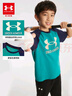 安德瑪（Under Armour）男童純棉T恤夏兒童舒適短袖男大童復古字母印花上衣夏裝241101019 綠色 170 （偏小一碼） 曬單實(shí)拍圖