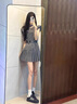貞喜氣氣質(zhì)小個子連衣裙女2025新款夏季輕奢高級感富家千金風(fēng)收腰短裙 灰色波點 M 建議45/55kg 曬單實拍圖