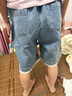 LUSON陳大豬童裝女童牛仔短褲兒童洋氣蕾絲邊褲子夏季薄款五分褲 曬單實(shí)拍圖