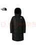 The North Face北面羽絨服女中長(zhǎng)款戶外保暖鵝絨81SA 黑色/JK3 XL 曬單實(shí)拍圖