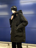 謙集（QIANJI）戶外登山抗寒羽絨服男士2024冬季運(yùn)動(dòng)休閑保暖連帽工裝沖鋒衣外套 曜石黑 【BG929】 L 建議體重129-145斤 曬單實(shí)拍圖