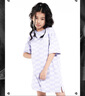 BOY JUNIOR夏季潮牌女童寬松連衣裙舒適滑爽字母LOGO老花滿印老鷹G17009 紫色 140 曬單實(shí)拍圖